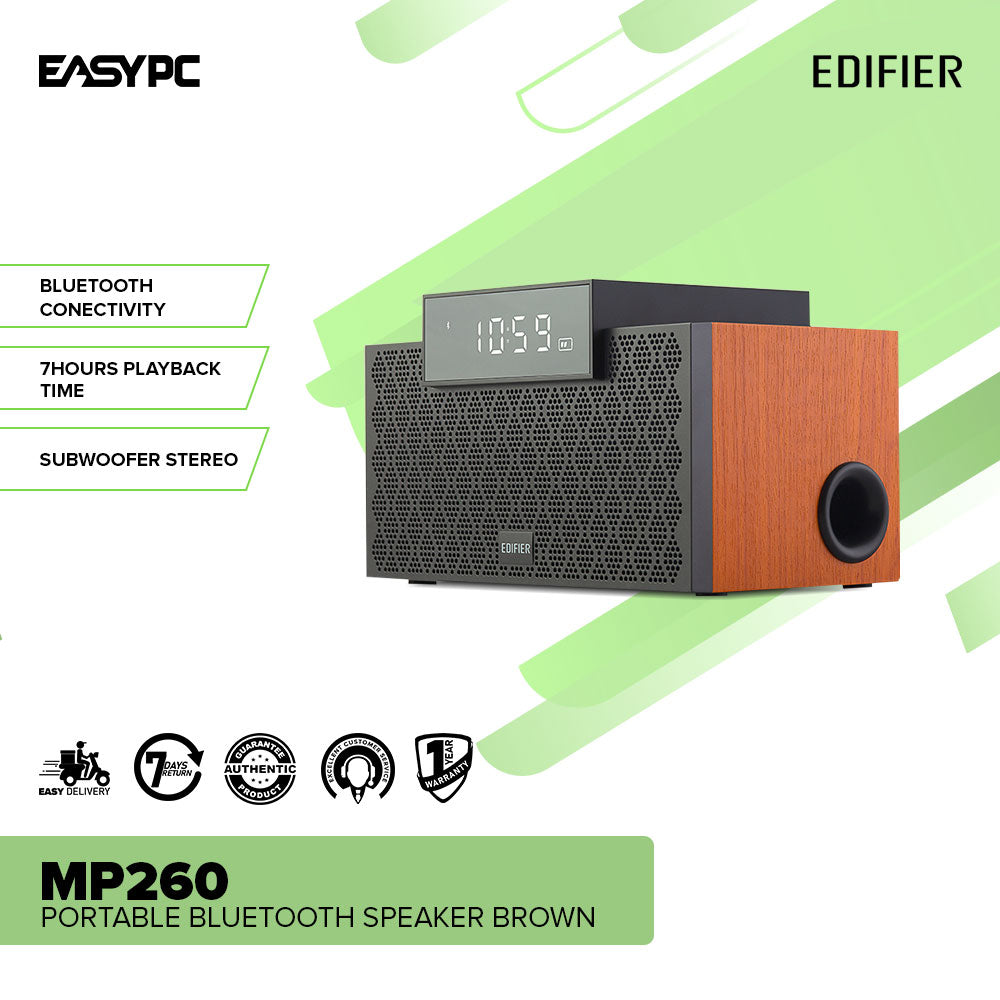Edifier MP260 Latest Bluetooth Technology Multiple Functions in a Compact Design Portable Bluetooth Brown Speaker