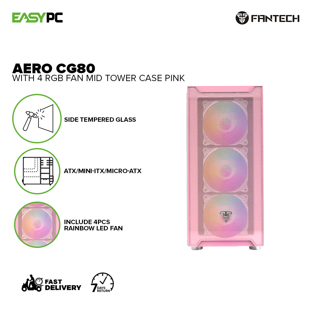 Fantech Aero Mid Tower Case Pink