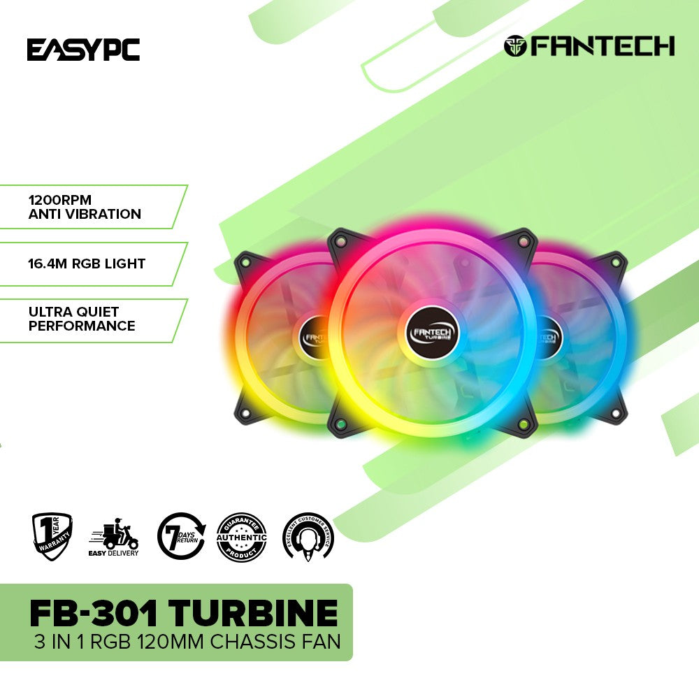 Fantech FB-301 Turbine 3 in 1 RGB 120mm Chassis Fan