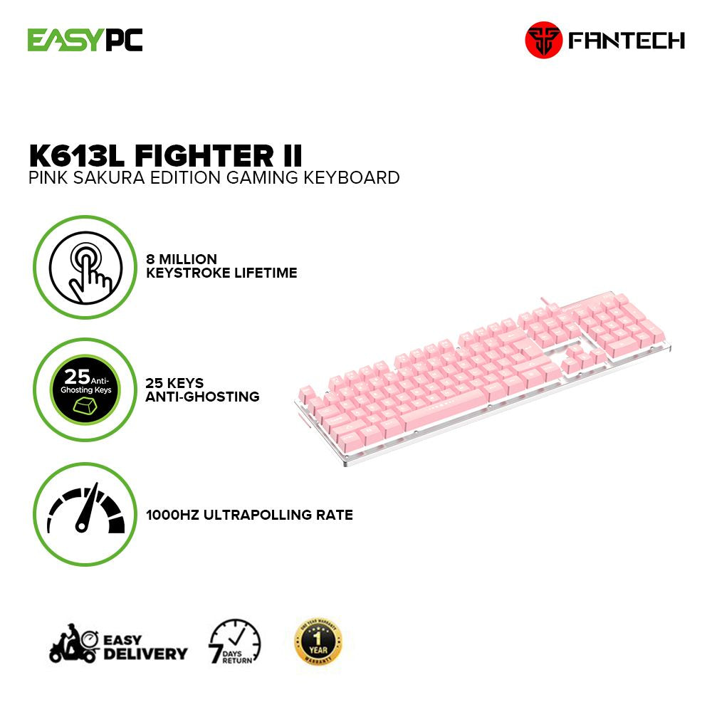 Fantech K613L Fighter II Pink Sakura Edition Gaming Keyboard-a
