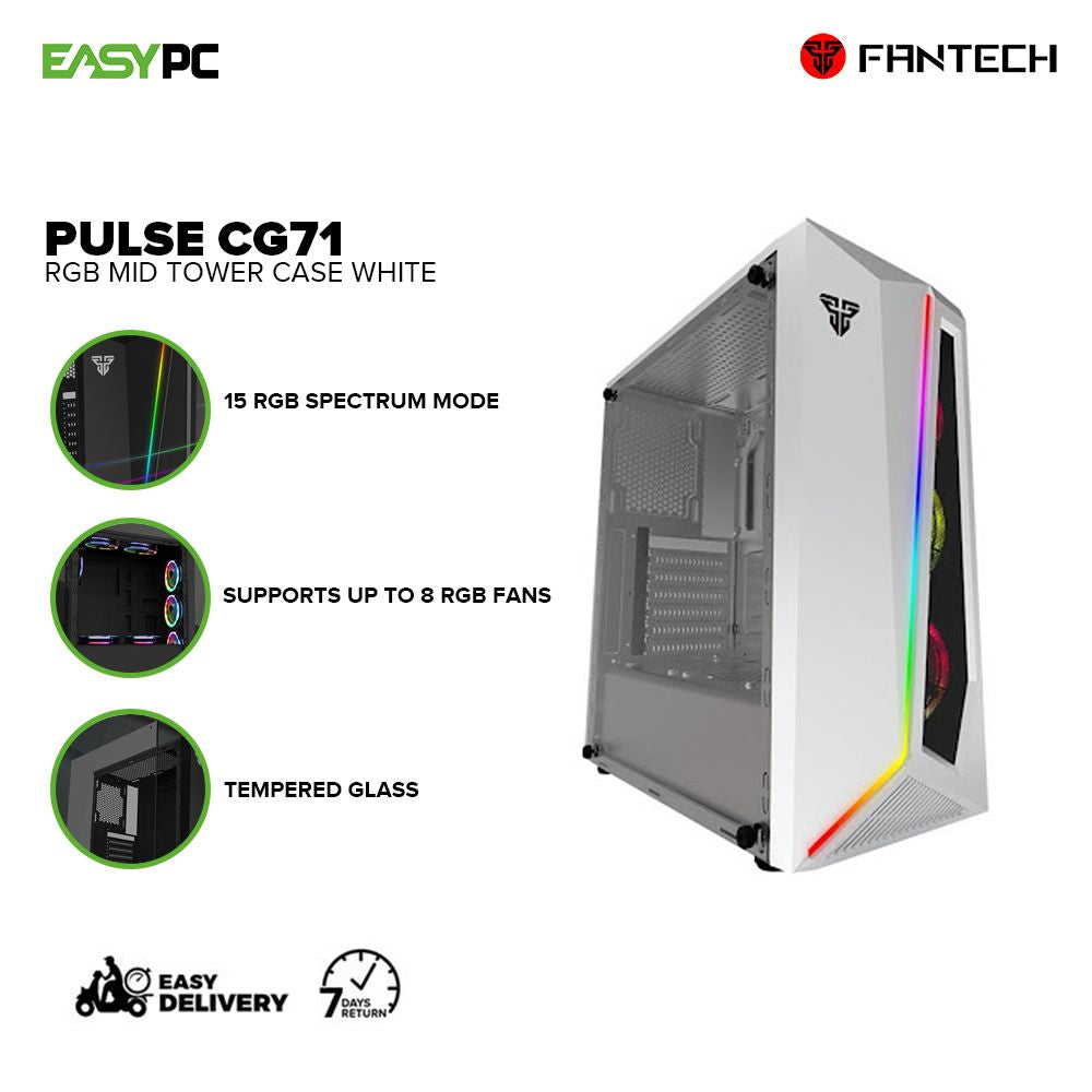 Fantech Pulse CG71 RGB Mid Tower Case White