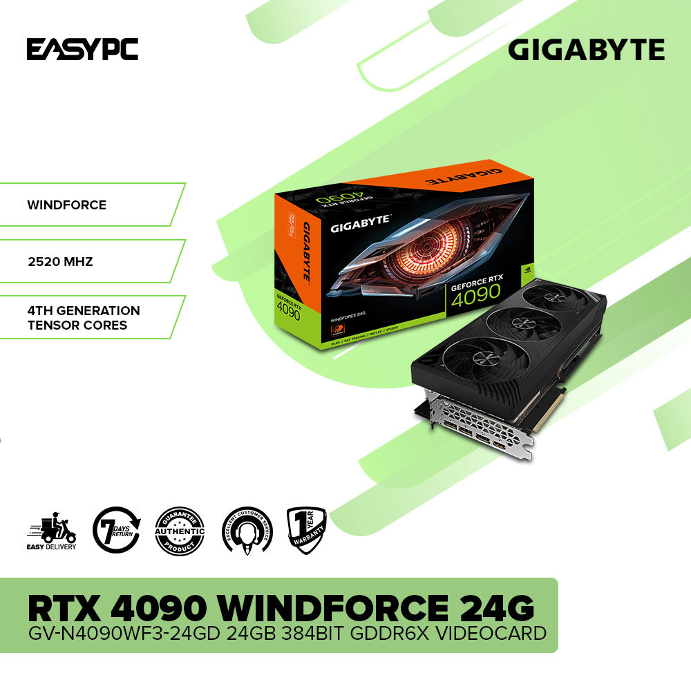 GIGABYTE RTX 4090 WINDFORCE 24G GV-N4090WF3-24GD 24GB 384BIT GDDR6X Videocard
