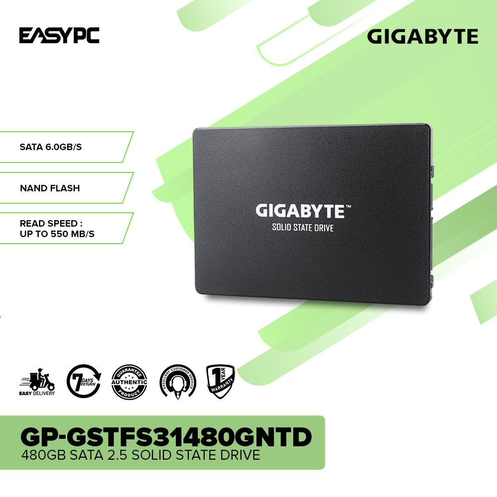 Gigabyte Solid State Drive 480gb SATA 2.5 Solid State Drive EasyPC