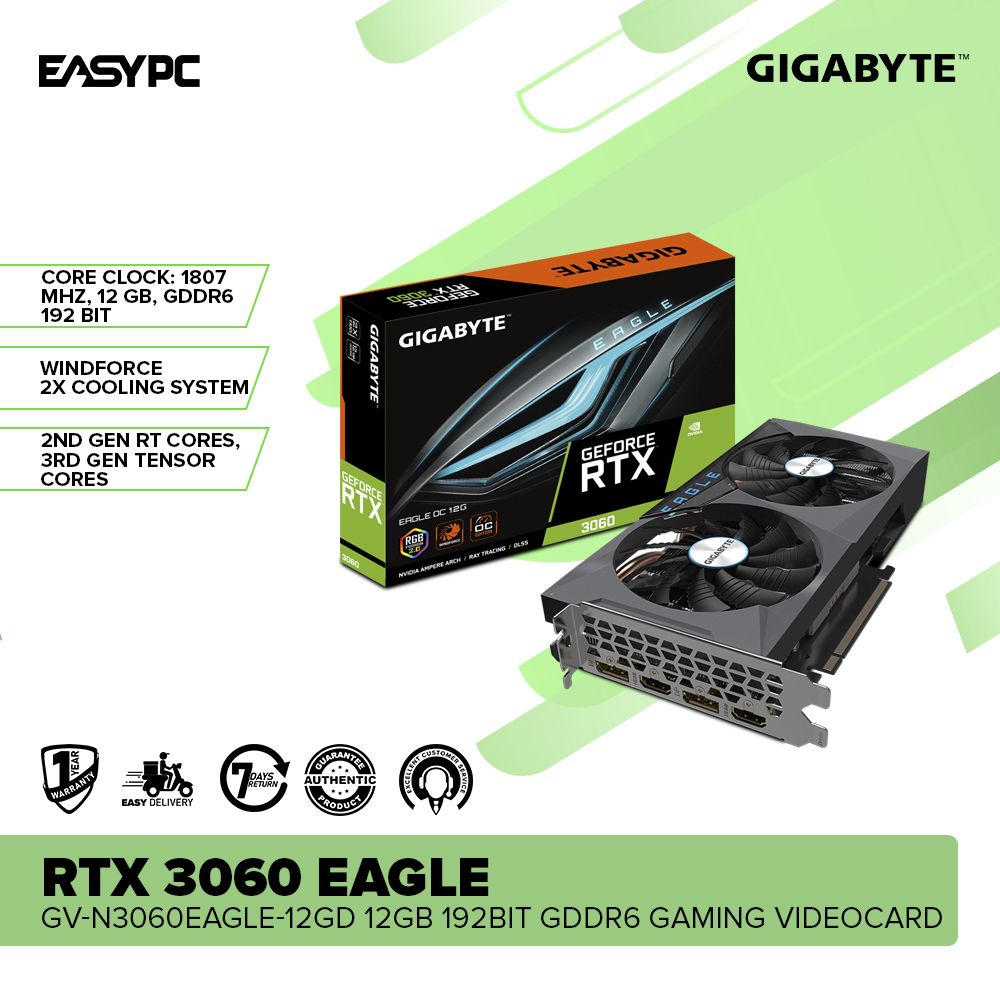 Gigabyte GeForce RTX 3060 12GB GDDR6 Eagle OC Rev2.0 - GV