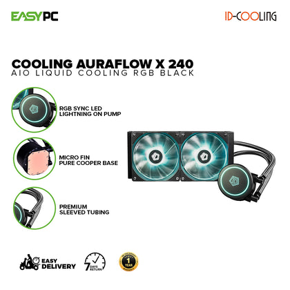 ID Cooling Auraflow X 240 AIO Liquid Cooling RGB Black