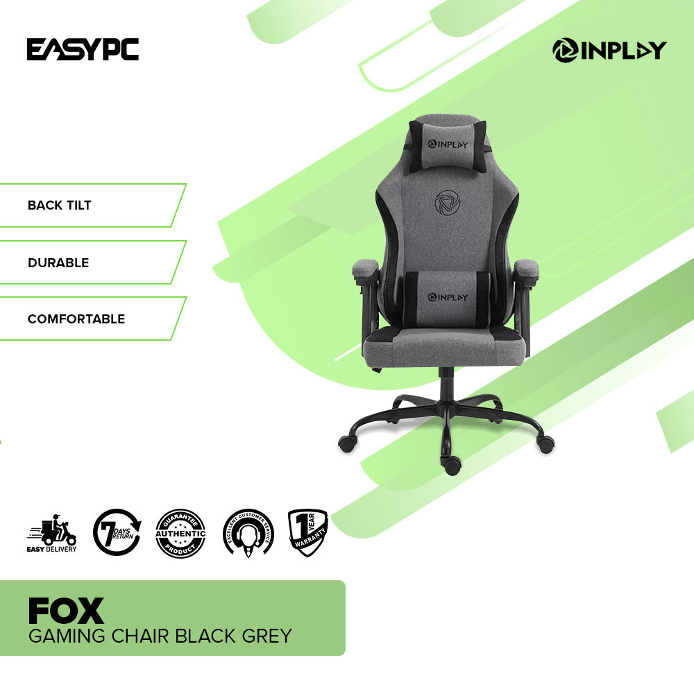 InPlay FOX Black Grey, Beige, White Grey Gaming Chair