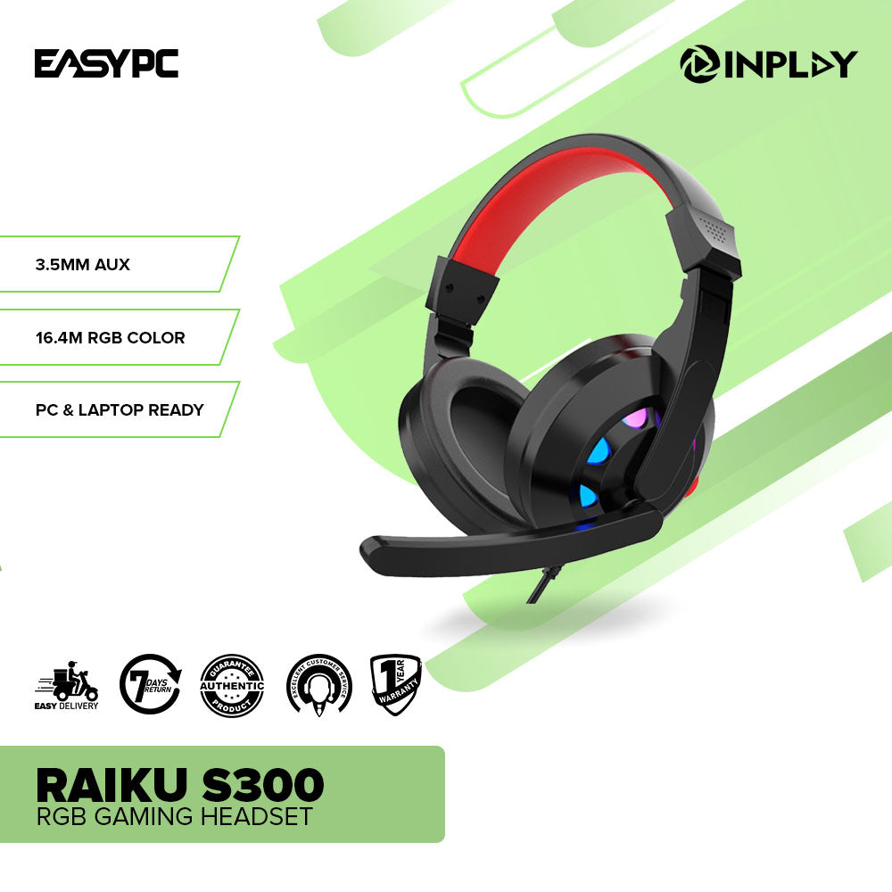 Inplay Raiku S300 RGB Noise Canceling Headset with Mic RGB Headset for ...