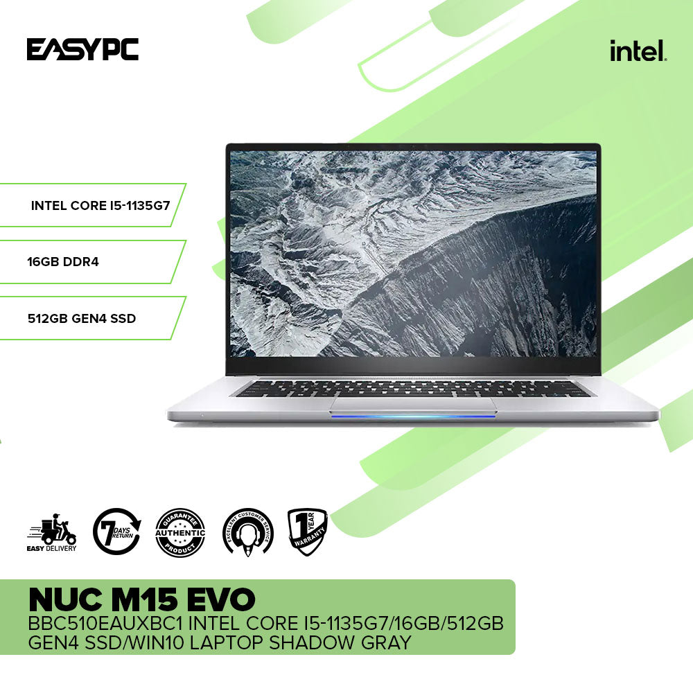 Intel NUC M15 Evo BBC510EAUXBC1 i5-1135G7 16GB 512GB Gen4 SSD