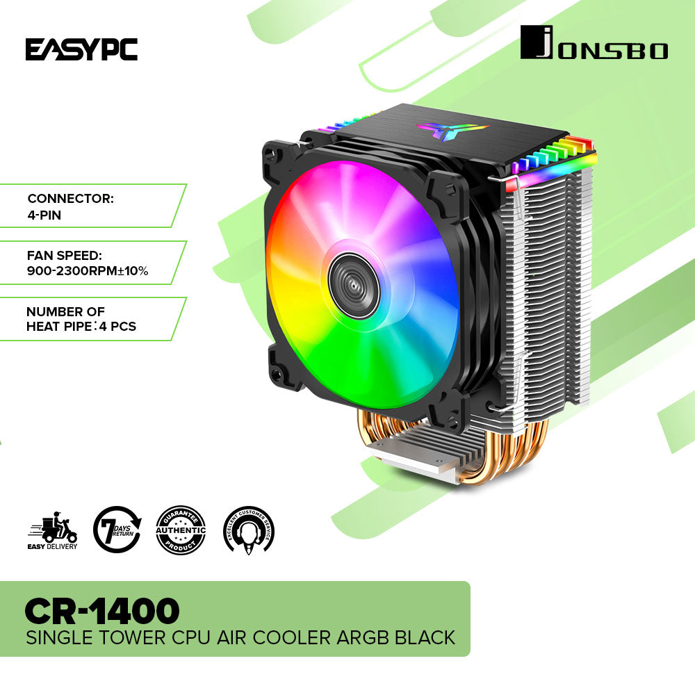 Jonsbo CR1400 Single Tower CPU Air Cooler ARGB Black EasyPC
