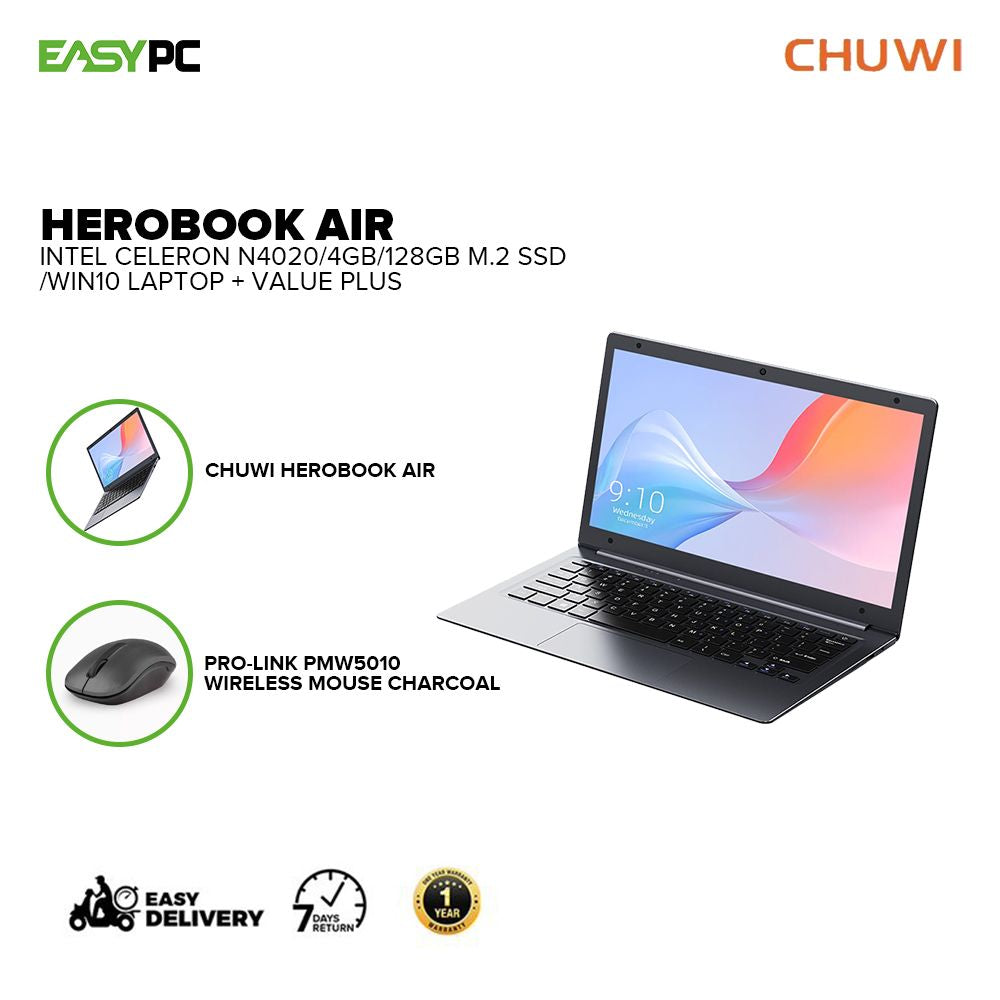 CHUWI HEROBOOK AIR Intel Celeron N4020 4GB 128GB M.2 SSD Win10 Initel –  EasyPC