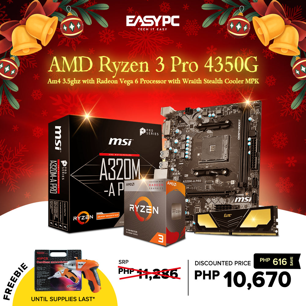 EasyBundle AMD Ryzen 4350g Processor/A320M Pro-VH Motherboard