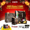 EasyBundle AMD Ryzen 5 3600 Processor/B450M Steel Legend Motherboard/8GB 3200Mhz Ddr4 Memory Black Gold Gaming Bundle w/ Free Screw and Drill