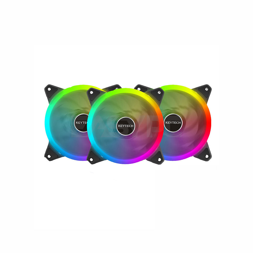 Keytech Storm X3 v2 3in1 120mm Chassis Fan with Control Hub and Remote ...