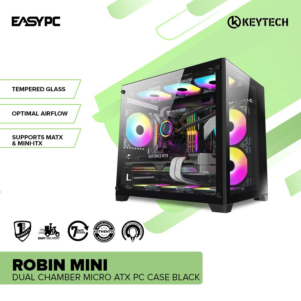 Keytech Robin Mini Dual Chamber Tempered Glass Optimal Airflow