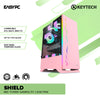 Keytech Shield Mid Tower Gaming PC Case Pink