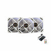 Keytech White Tornado 3in1 120mm Chassis Fan with Control Hub and Remote Control ARGB-a
