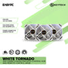 Keytech White Tornado 3in1 120mm Chassis Fan with Control Hub and Remote Control ARGB