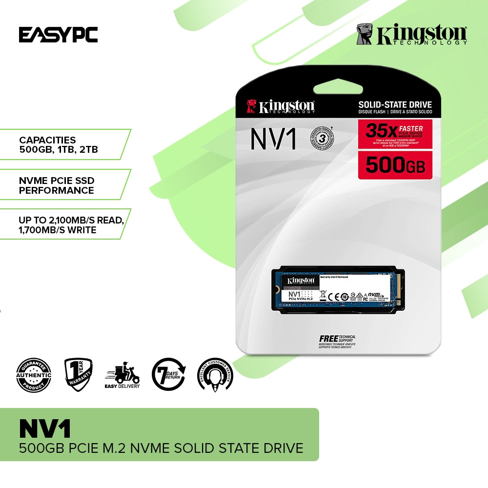 Kingston NV1 PCIe NVME 500GB, 250GB, 1TB, 2TB and NV2 PCIe