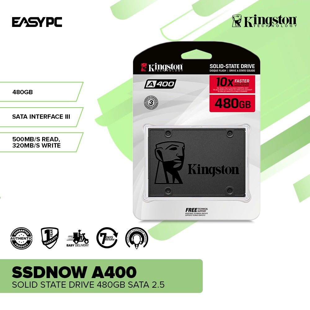 Kingston SSDNow A400 Solid State Drive 480gb SATA 2.5 EasyPC