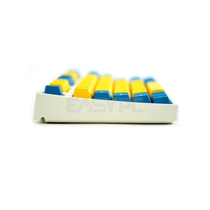 Leopold FC750R PD Yellow/Blue (White Case) - Cherry Blue, PBT Double Shot Keycap, TKL 87 Keys (FC750RC/EYBPD(W)) 4JTP LEFC1576 4JTP