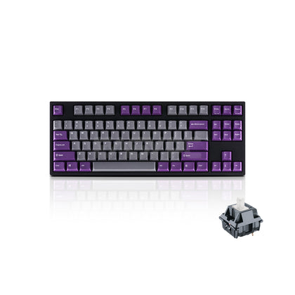 Leopold FC750R PD Grey/Purple (Black Case) Cherry Clear, PBT Double Shot Keycap, TKL 87 Keys Mechanical Keyboard 4JTP