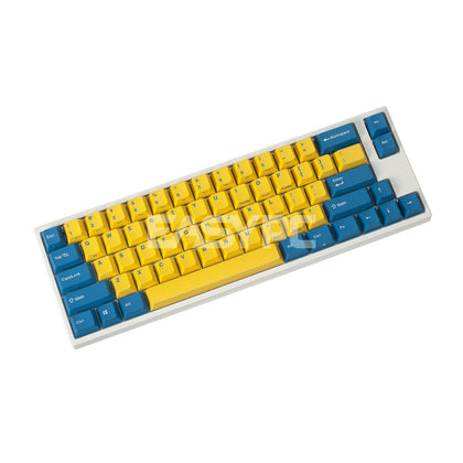 Leopold FC660M PD Yellow/Blue (White Case) - Cherry Silent Red, PBT Double Shot Key Cap, Mini Size 66 Keys (FC660MS/EYBPD(W) 4JTP LEFC1605 4JTP