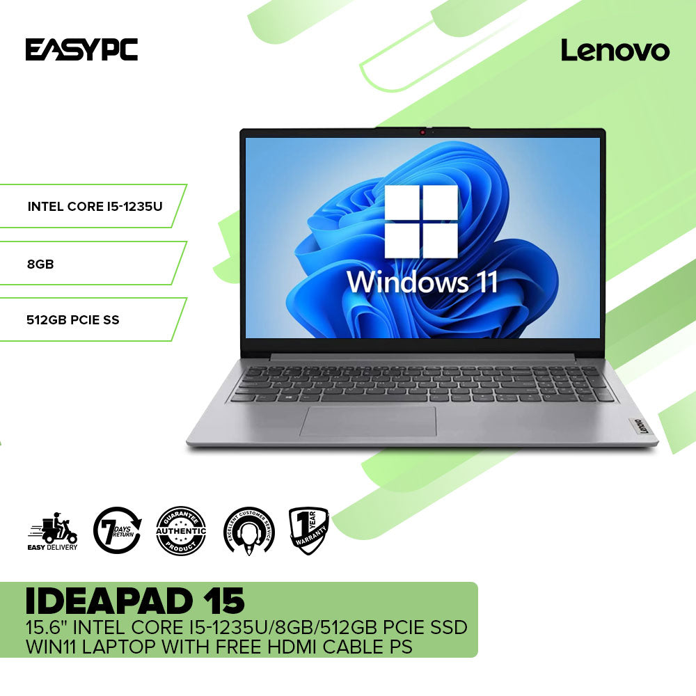 Lenovo IdeaPad i5-1235U/8GB/512GB PCIe SSD/Win11 Laptop with