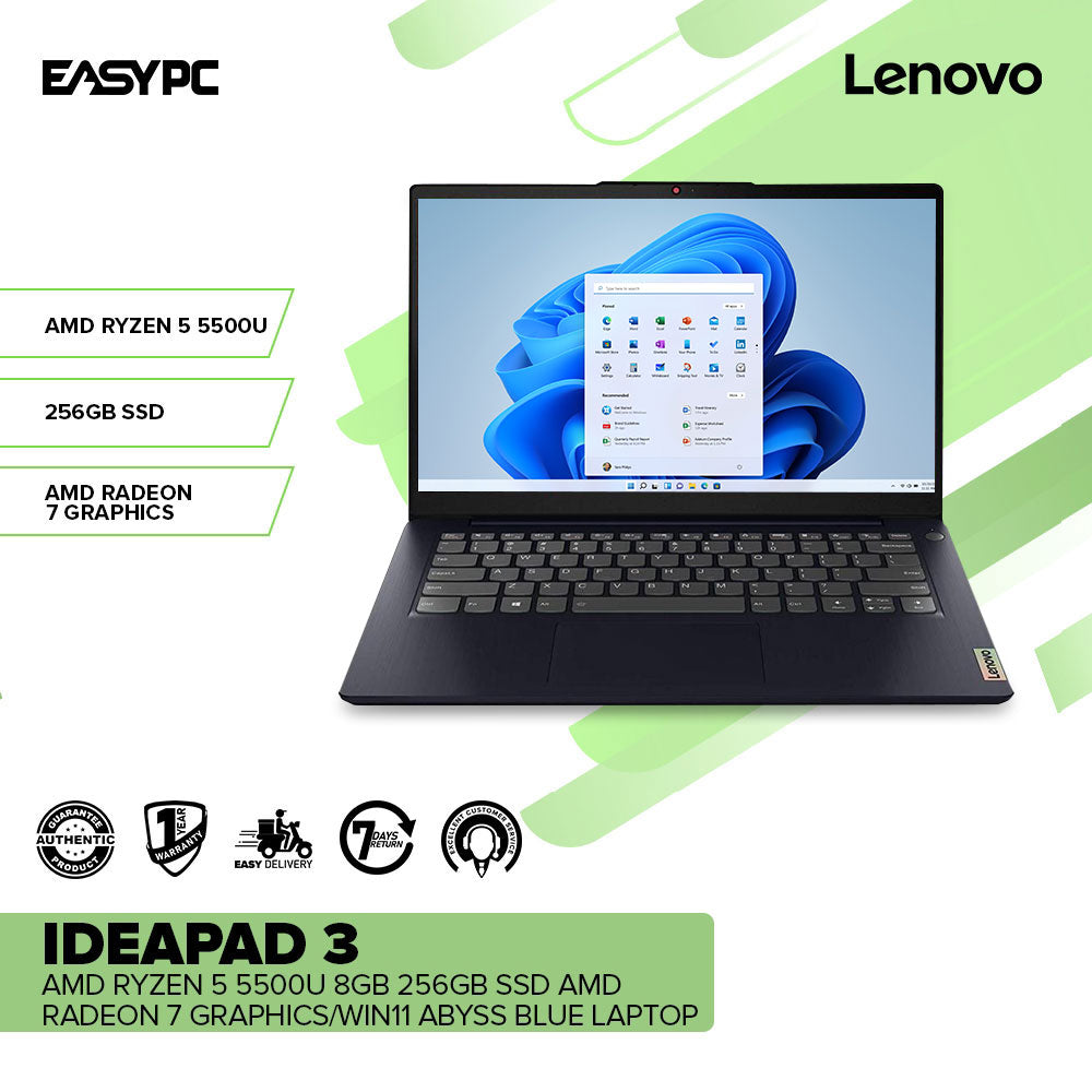 Lenovo Ideapad Ryze 5500U 8Gb Win11 Radeon7 Graphics 256Gb Ssd
