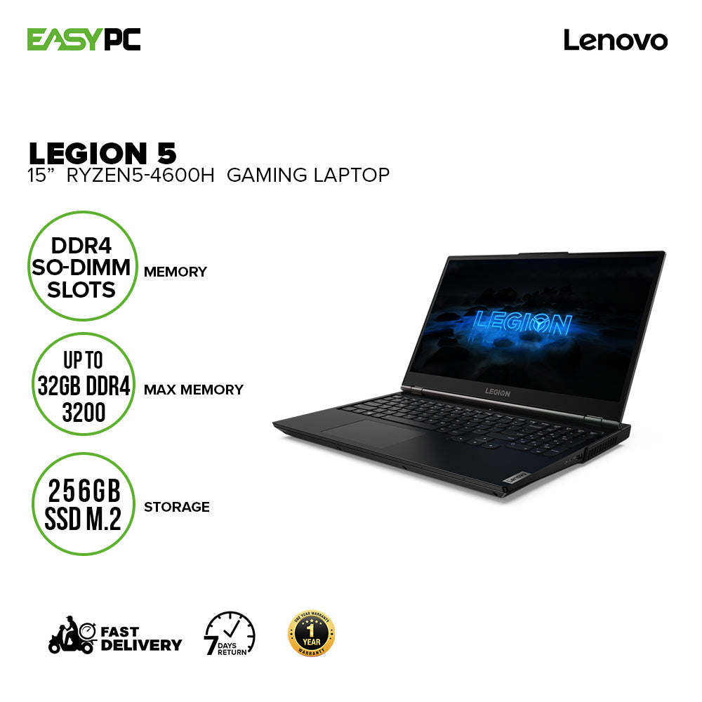 Lenovo Legion 15 Ryzen5-4600H 8Gb Win10 256 Ssd Gtx 1650Ti