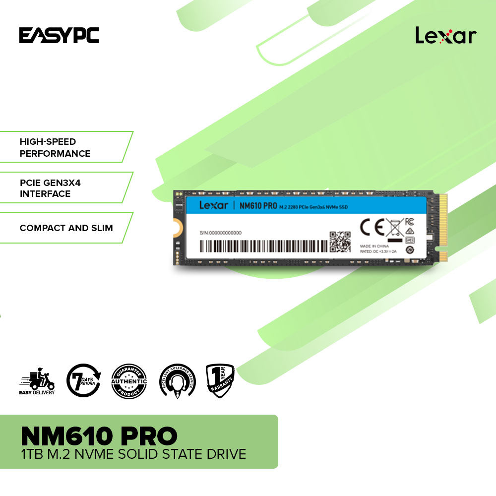 Lexar NM610 Pro 1TB NVME Solid State Drive – EasyPC