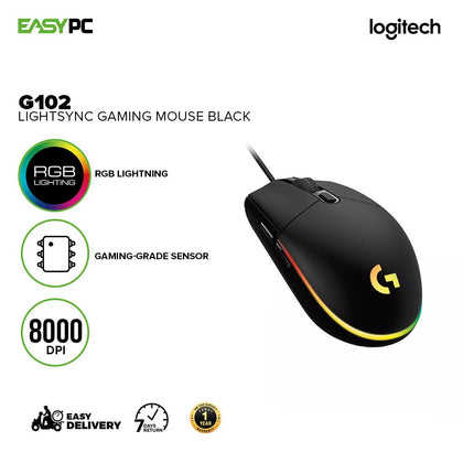 Logitech G102 Light Sync Black Gaming Mouse