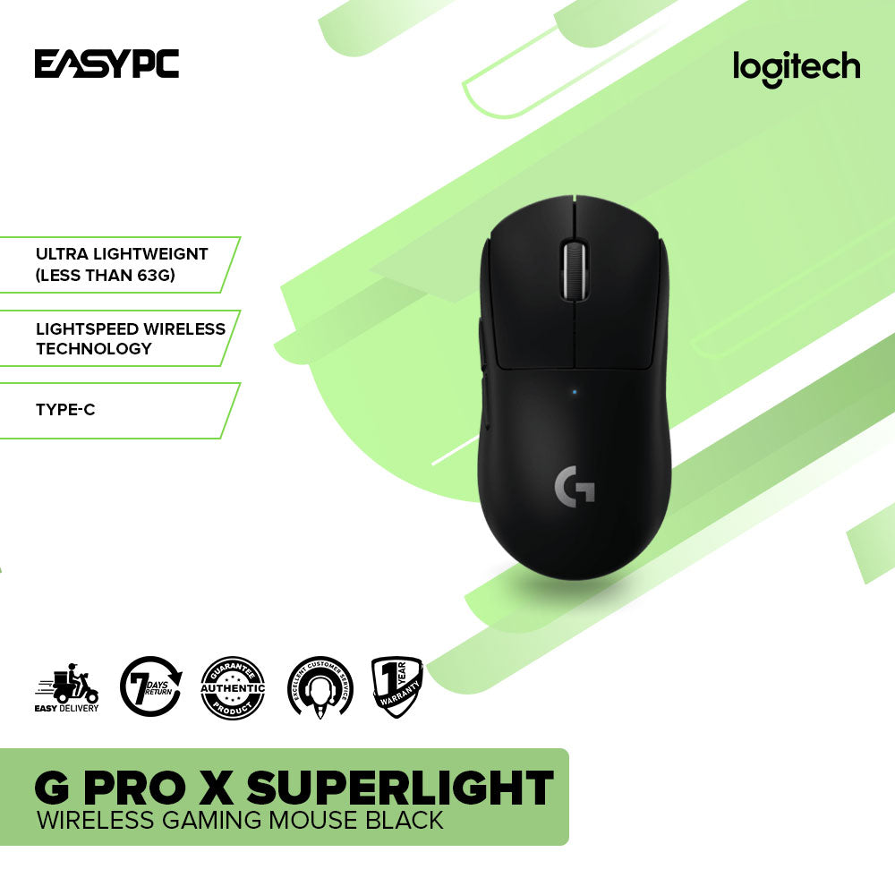 Logitech G Pro X Superlight Wireless Gaming Mouse Black and White