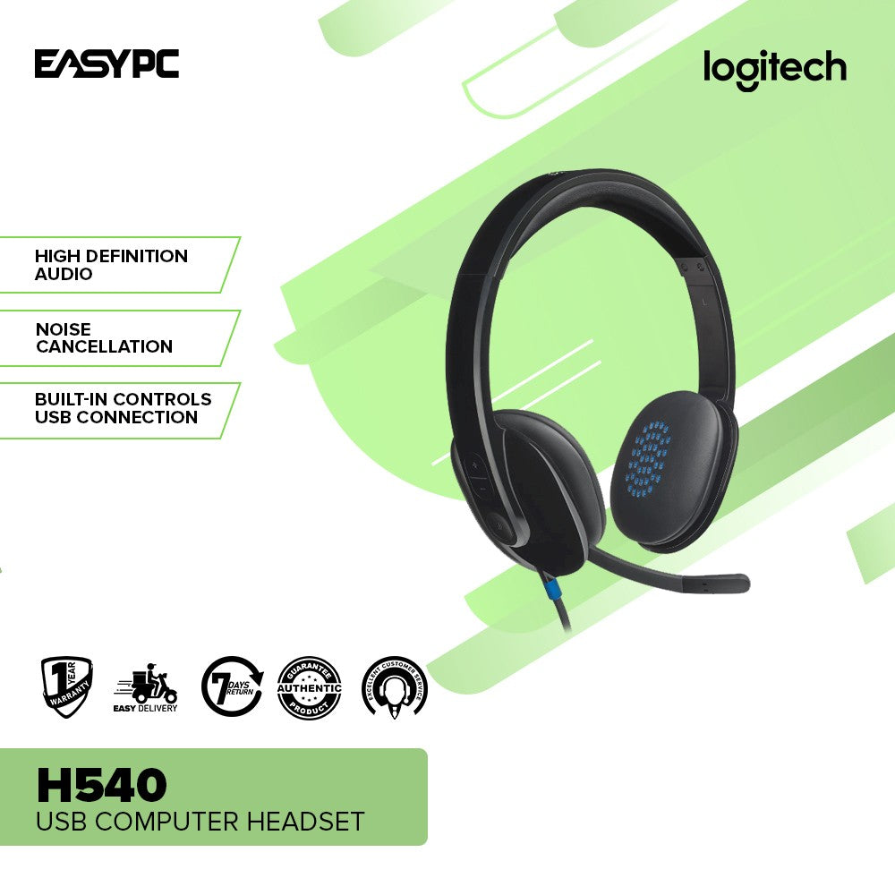 Logitech H540 USB Computer Headset-a