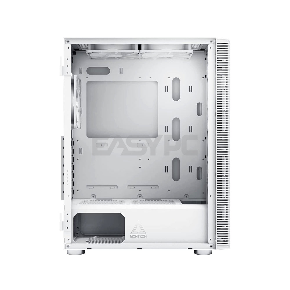 Montech X3 Mesh White ATX Case with 3*140mm, 3*120mm LED Rainbow Fans ...