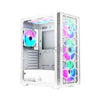 Montech X3 Glass ATX Case with 3*140mm, 3*120mm LED Rainbow Fans, Versatile Cooling, Black and White PC Case 18LIG
