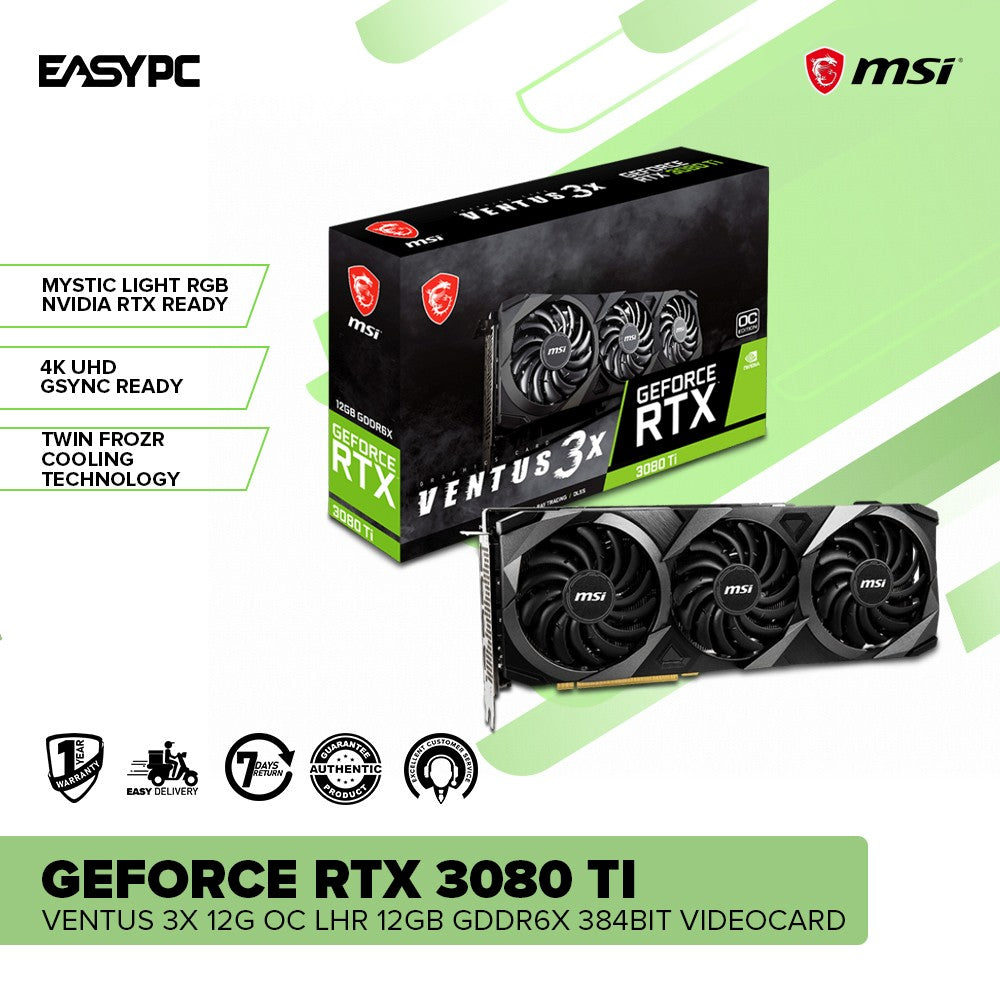 Nvidia Geforce Msi Ventus Rtx 3080 10gb Graphics Card Gpu 3080
