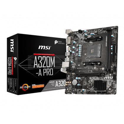 MSI A320M A Pro 3200mhz AM4 DDR4 Gaming Motherboard-a