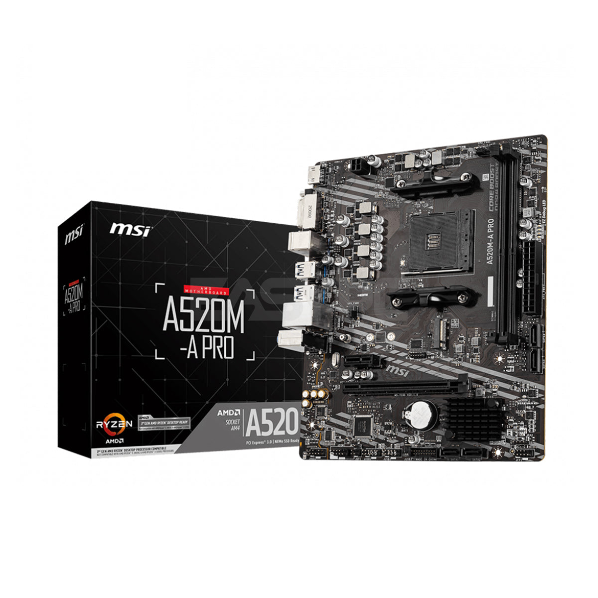 MSI A520m-A Pro AMD Am4 Ddr4 Micro-ATX PCB Gaming Motherboard