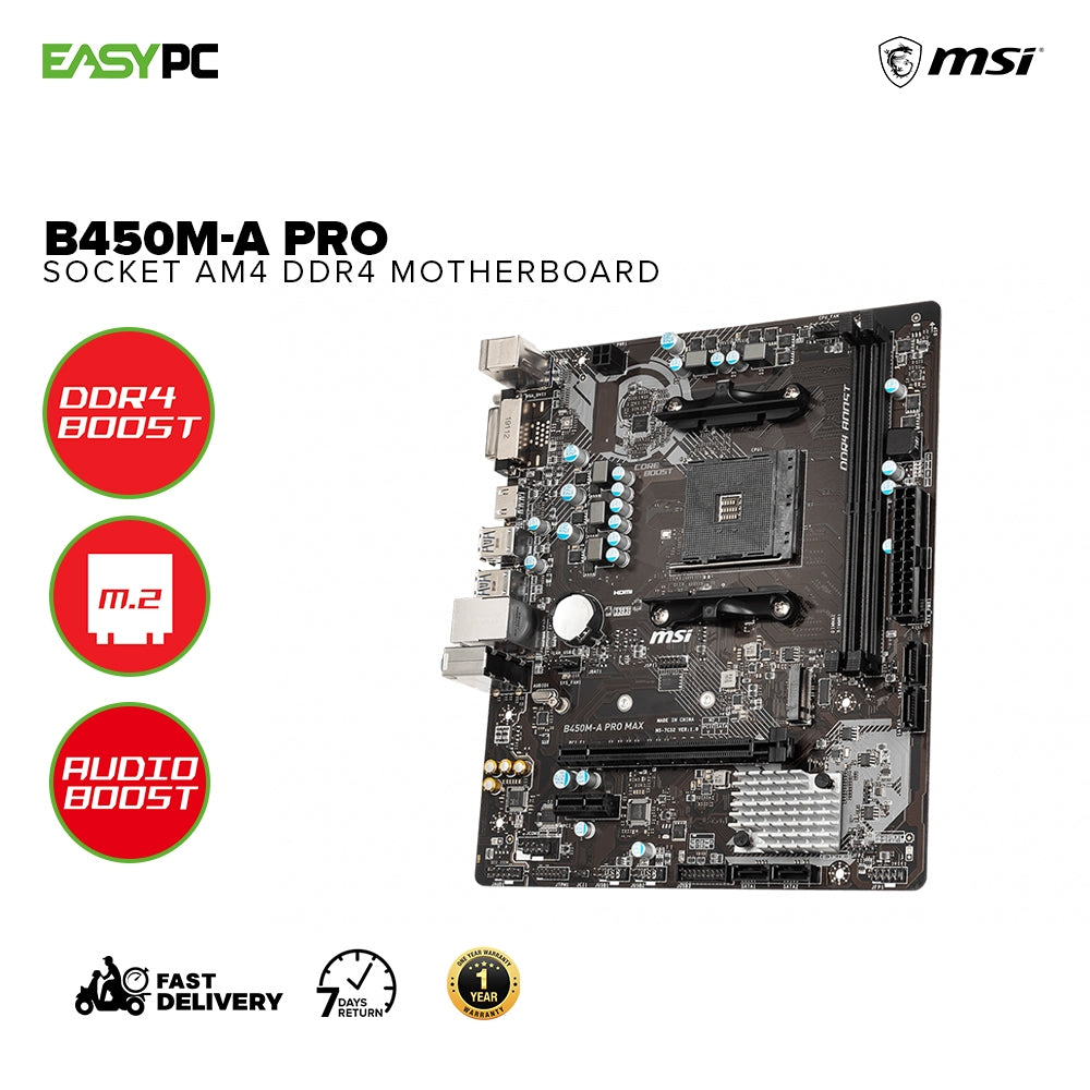 MSI B450M-A Pro Max II Socket Am4 Ddr4 Motherboard – EasyPC