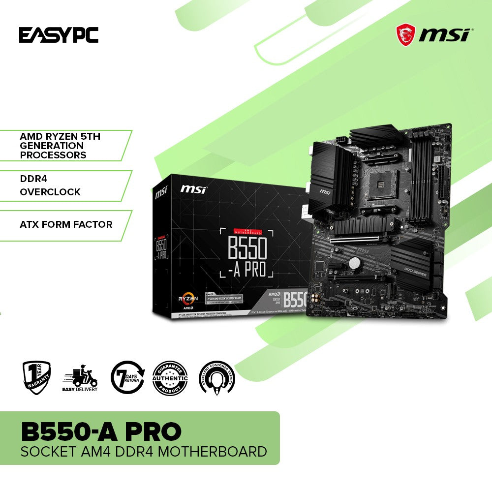 MSI B550-A Pro Socket AM4 Ddr4 Lightning Fast Experience Premium Thermal  Solution Gaming Motherboard