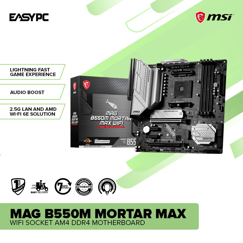 MSI MAG B550M Mortar Max Wi Fi Micro ATX MAG Series Socket Am4 Ddr4 Ga EasyPC