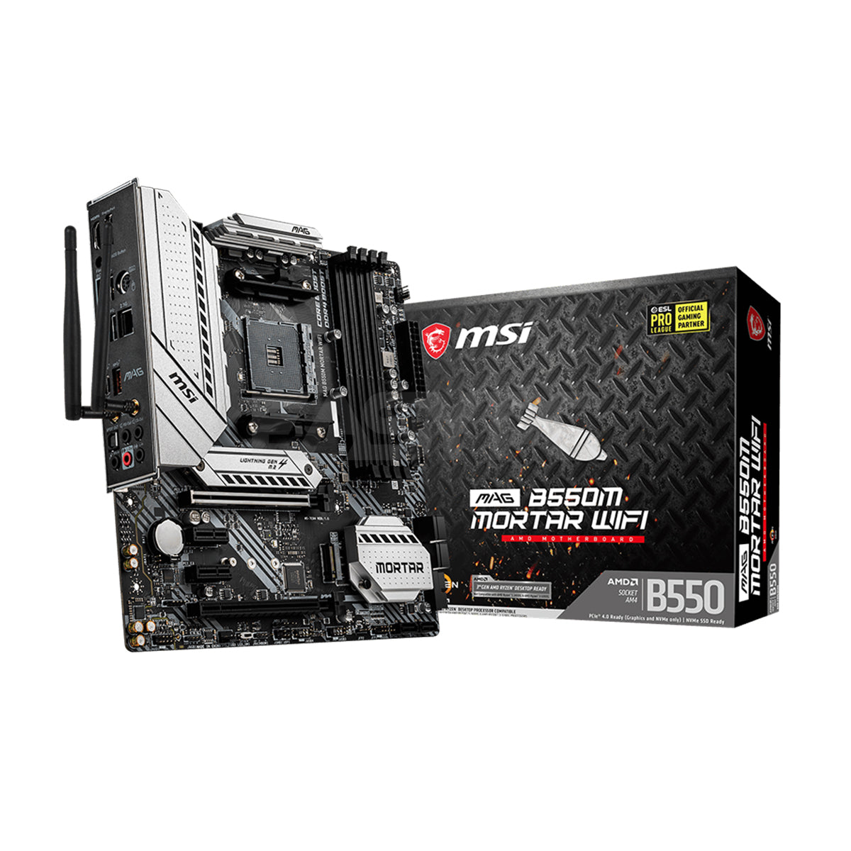 MSI MAG B550M Mortar Wi-Fi Micro-ATX MAG Series Socket Am4 Ddr4 Gaming  Motherboard