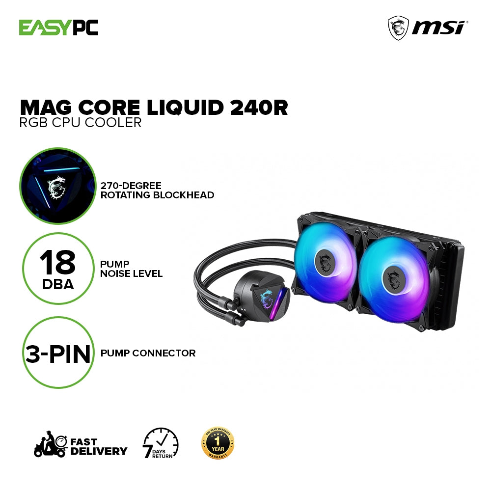 MSI MAG Core Liquid 240R RGB V2 CPU Cooler – EasyPC