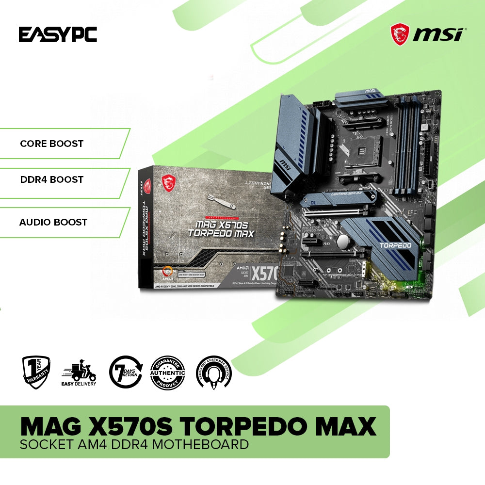 MSI MAG X570S TORPEDO MAX socket AM4 DDR4 Gaming Motherboard – EasyPC