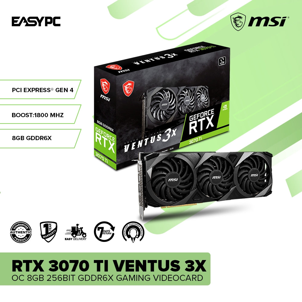 MSI NVIDIA® GeForce RTX™ 3070 Ti Ventus 3X OC 8gb 256bit GDdr6X Gaming Graphics card