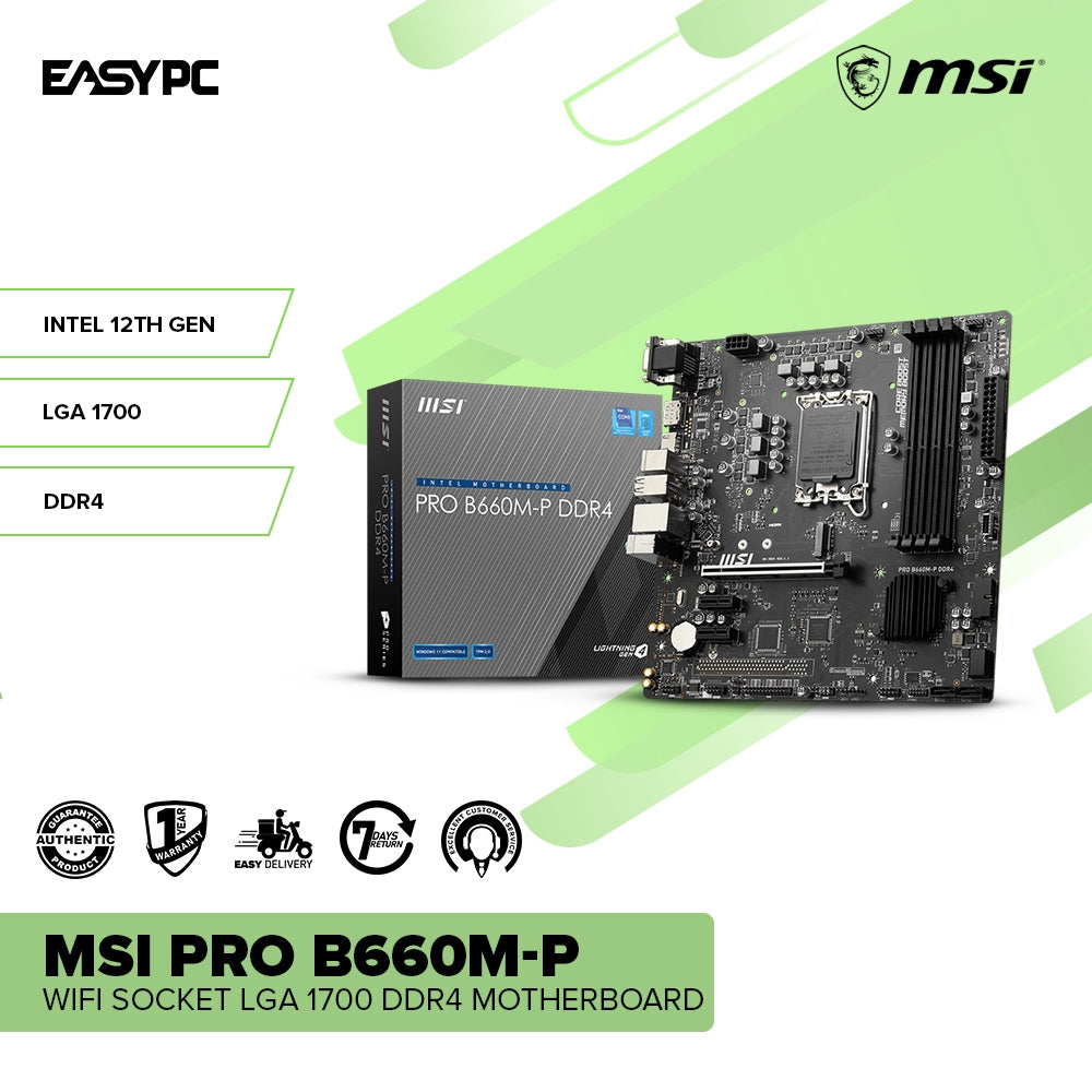 MSI Pro B660M-P WIFI Socket LGA 1700 DDR4 Motherboard – EasyPC