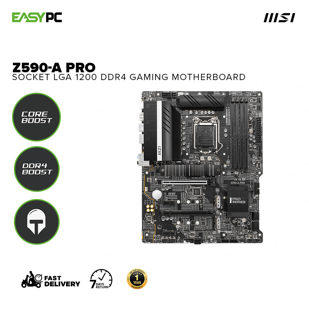 MSI Z590-A Pro Socket LGA 1200 Ddr4 Gaming Motherboard – EasyPC