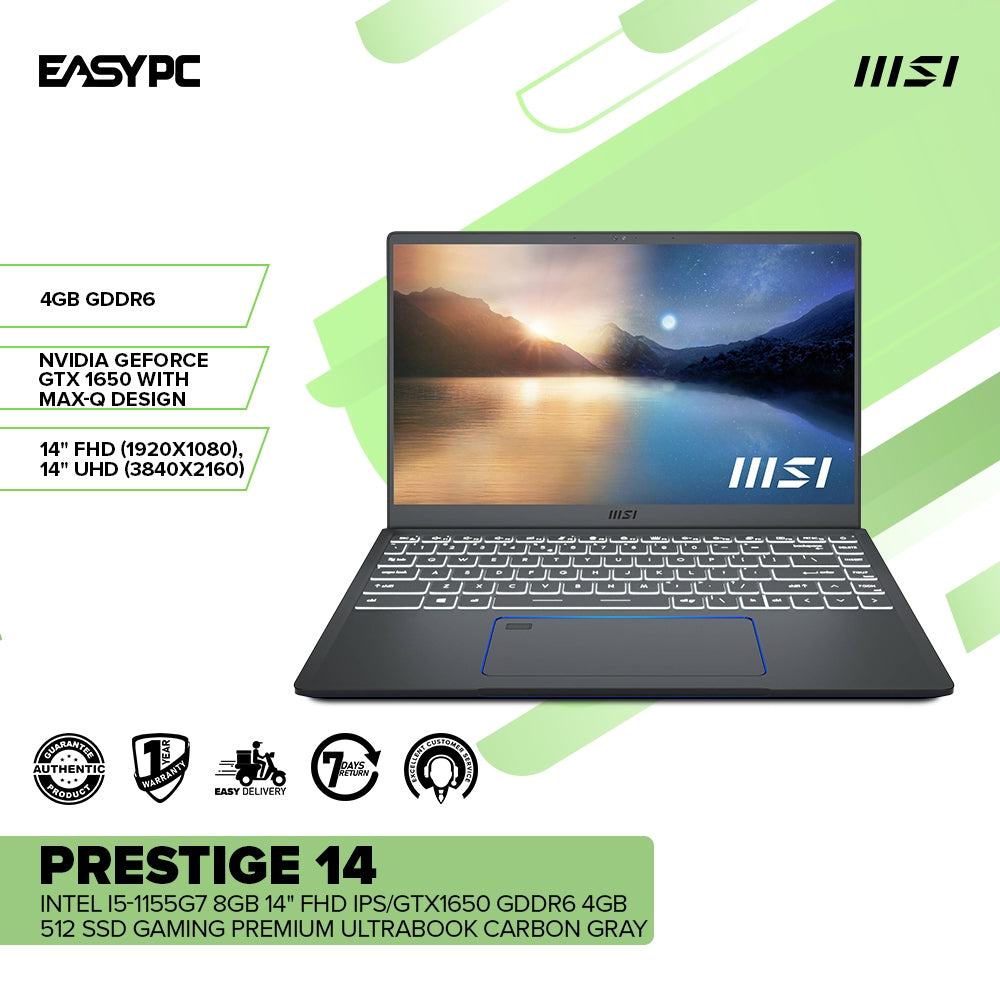 MSI PRESTIGE 14 A11SC-096PH Intel i5-1155G7 8GB 14