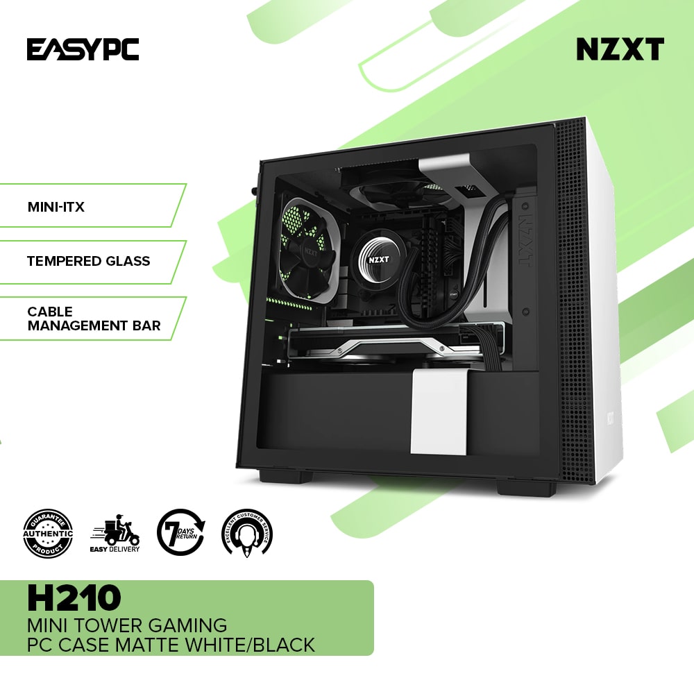 NZXT H210 Mini-ITX PC Gaming Case, Front I/O USB Type-C Port
