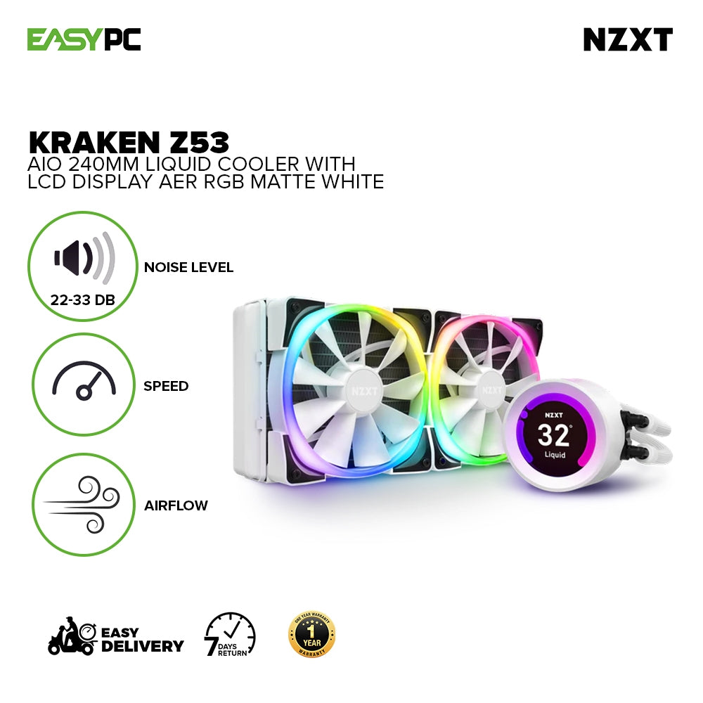 NZXT Kraken Z53 240mm AIO RGB CPU Liquid Cooler – EasyPC